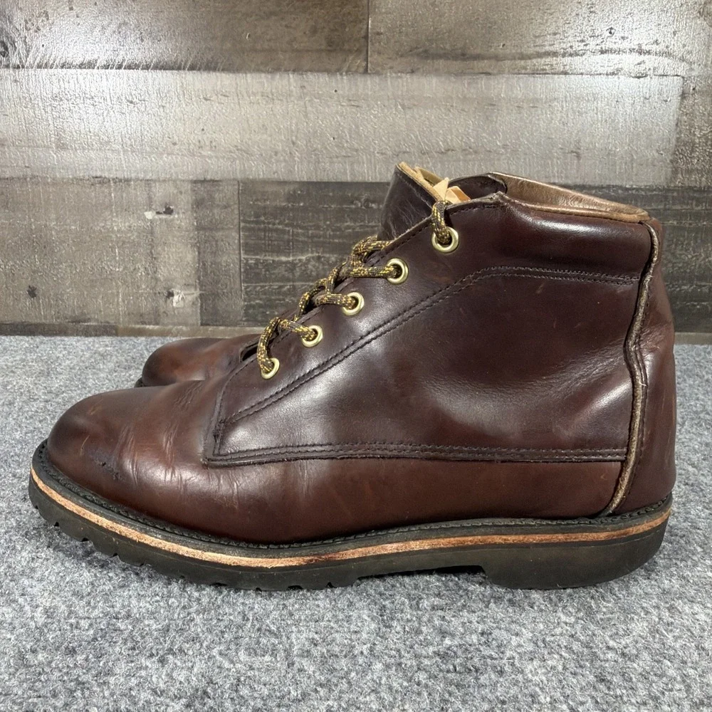 Vintage Filson Brown Leather Boots Mens 9 D Field Chukka Smooth Toe Gumlite